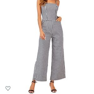 Plaid Wide Leg Jumpsuit